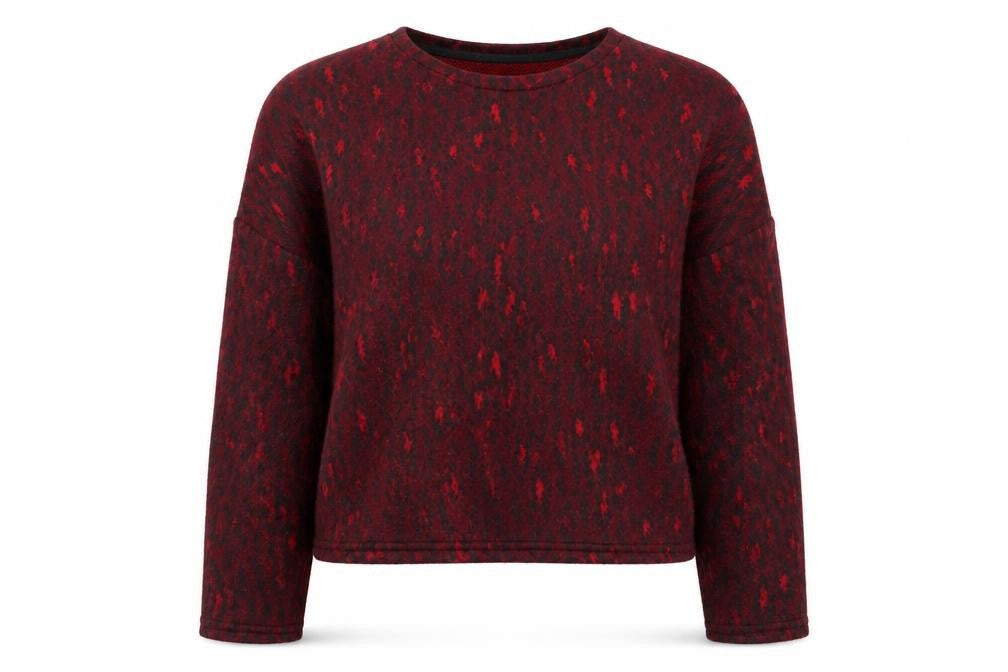 New Look Womens Red Animal Print Knit Pullover Jumper Size M