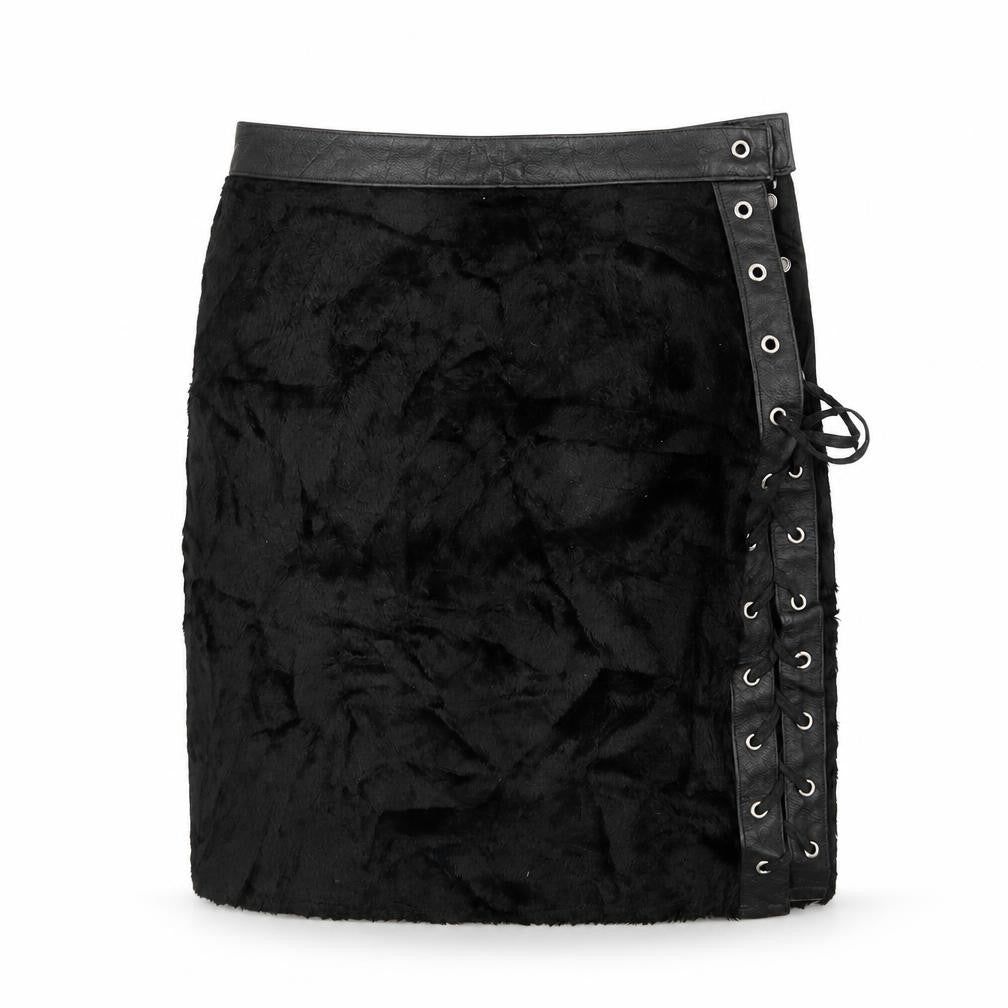 Quasimodo Womens Beige   Mini Skirt Size S  - Faux Fur