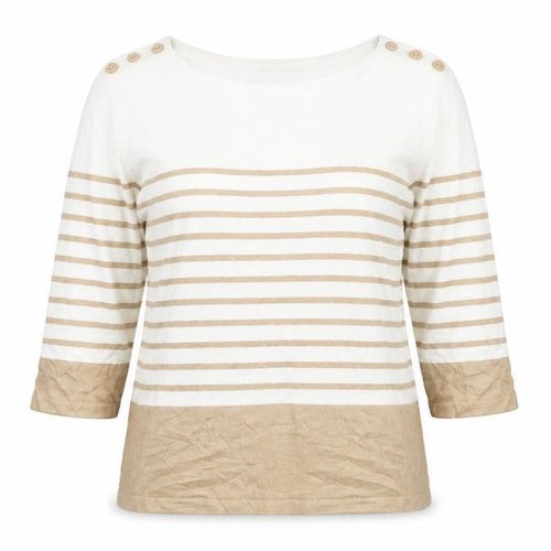 Bonmarché Womens Brown Striped Knit Pullover Jumper Size L