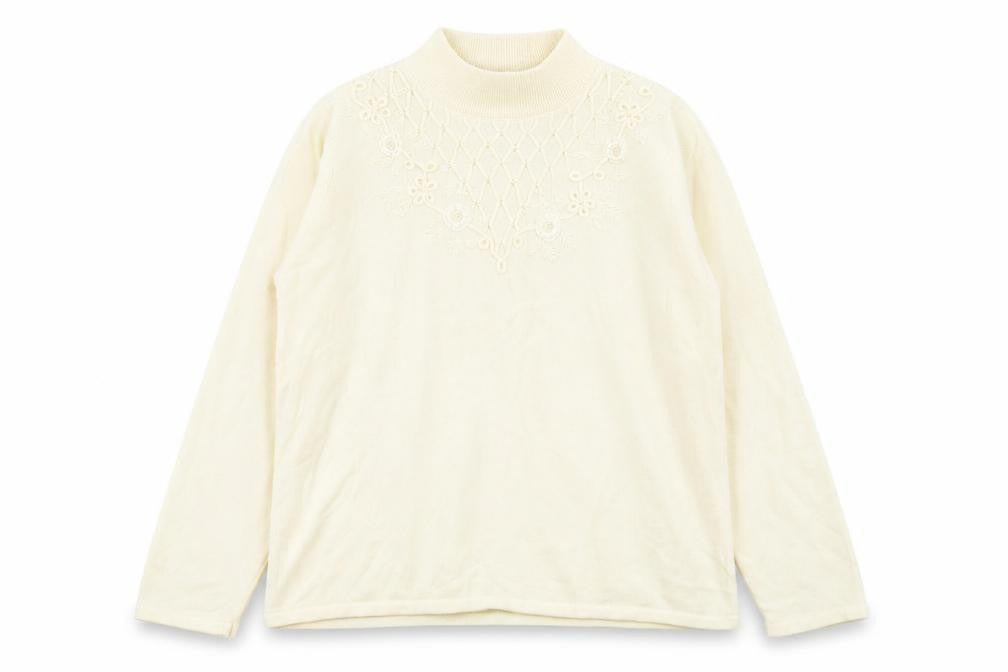 Front view of Bonmarché women’s ivory knit jumper, size L