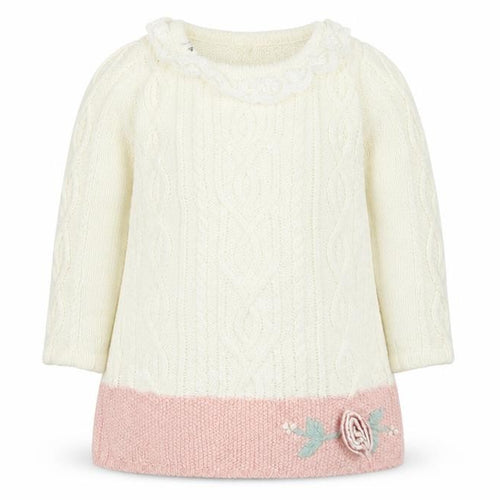 Catherine Malandrino Girls White Colourblock Knit Jumper Dress  Size 3-6 Months