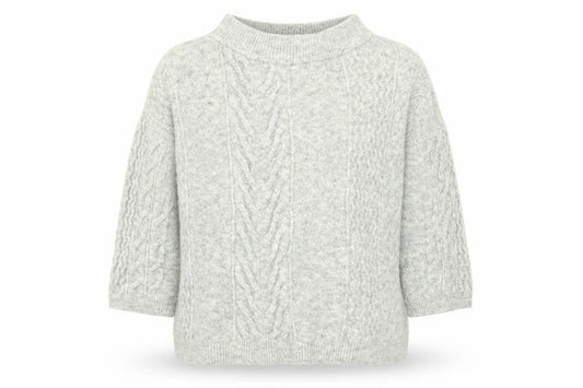 Front view of Next women’s grey knit jumper, size UK 14