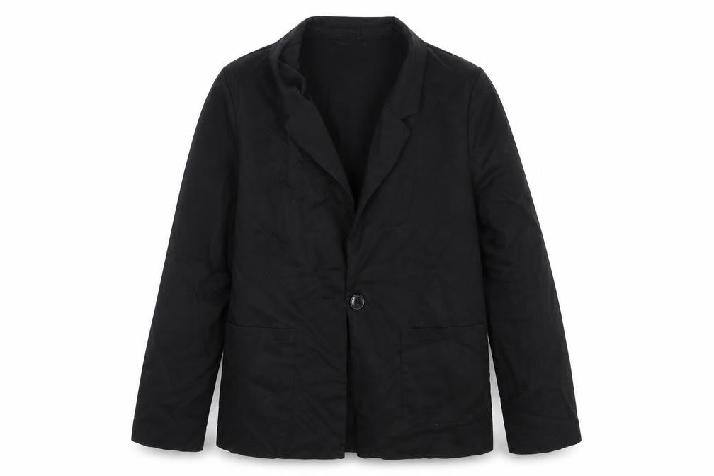 Front view of H&M women’s black jacket blazer, size UK 14