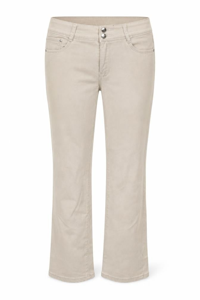 Front view of Sunbird women’s beige trousers, size UK 36, in, 31-inch leg