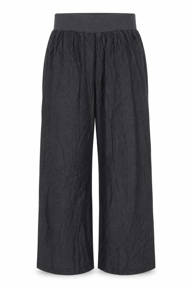 Front view of Preworn women’s grey trousers, size UK 26, in, 23-inch leg