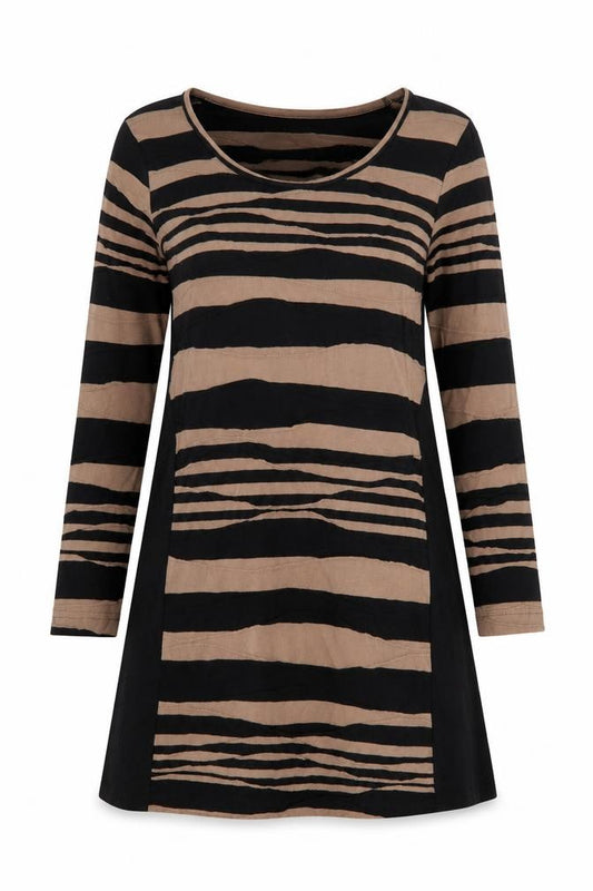 Front view of Adini women’s multicoloured striped a-line, size XS