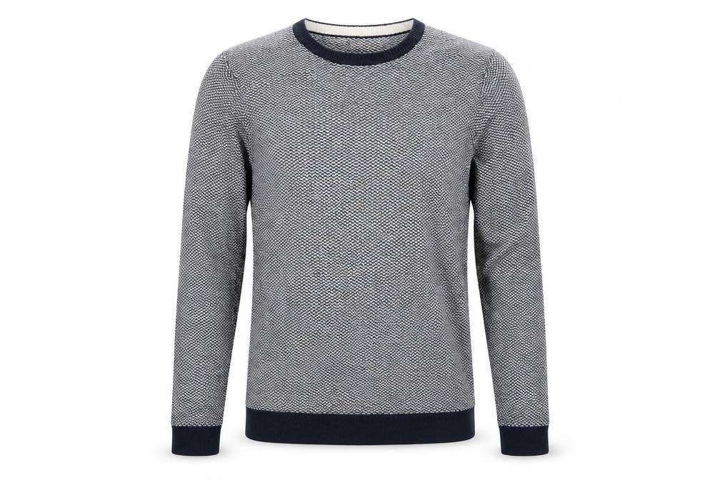 burton menswear Mens Blue Geometric  Pullover Jumper Size S