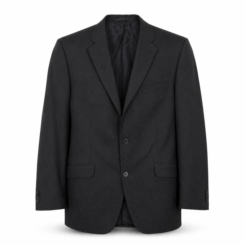 Front view of Preworn men’s black jacket blazer, size 40
