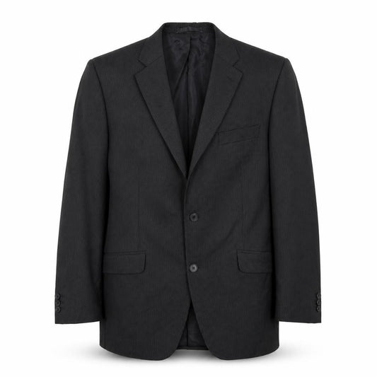 Front view of Preworn men’s black jacket blazer, size 40