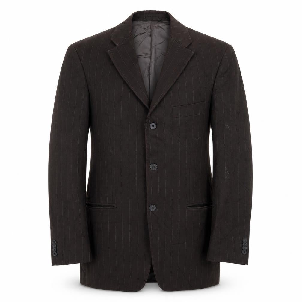 Front view of Preworn men’s brown tuxedo blazer, size 40