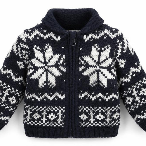 Earlydays Baby Blue Geometric Knit Jacket Coatigan Size 9-12 Months