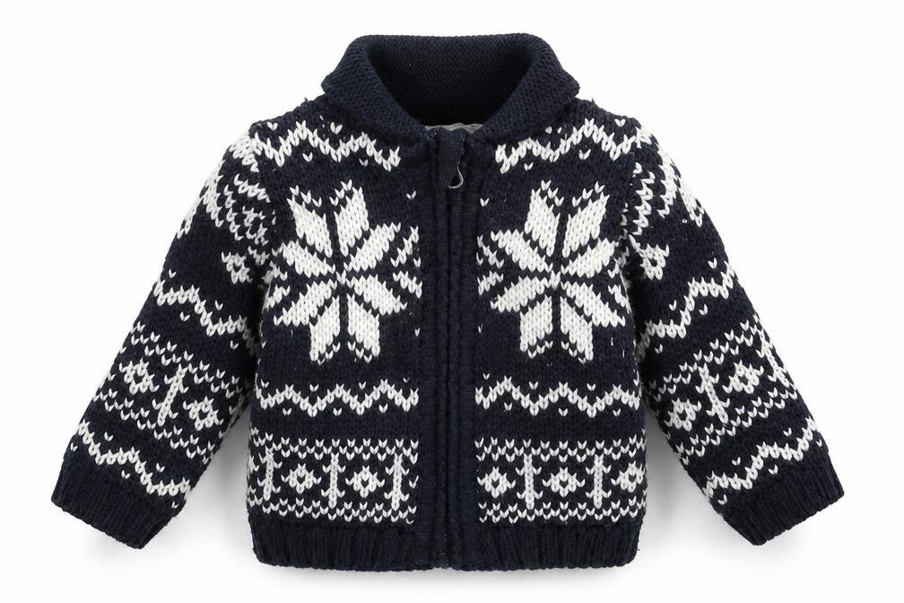 Earlydays Baby Blue Geometric Knit Jacket Coatigan Size 9-12 Months