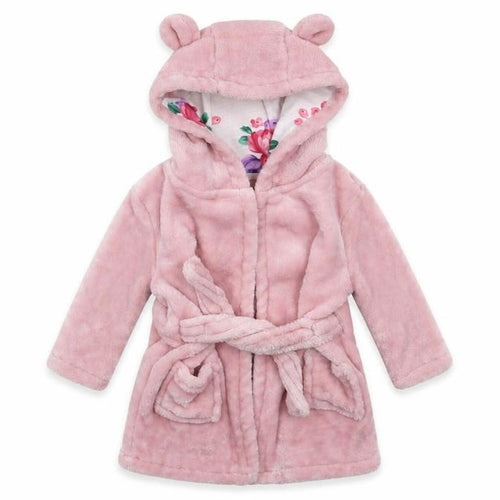 TU Girls Pink Solid Fleece Kimono Robe Size 3-6 Months