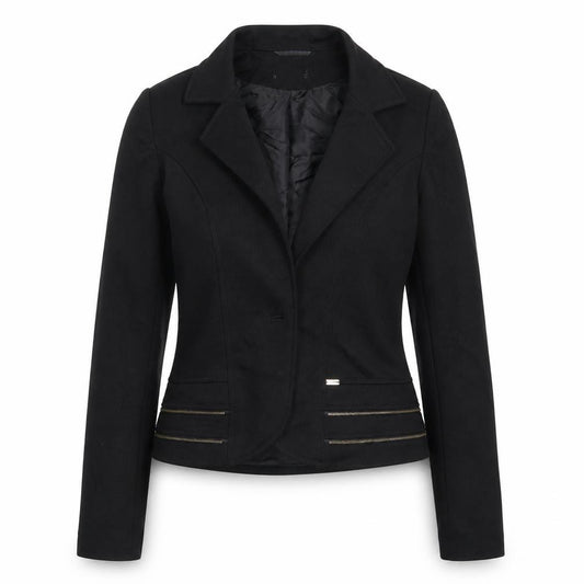 Front view of Dizzy Daisy women’s black jacket blazer, size UK 10