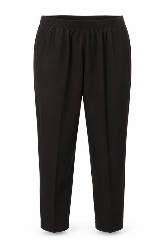 Front view of NSF women’s brown trousers, size UK 26, 27-inch leg