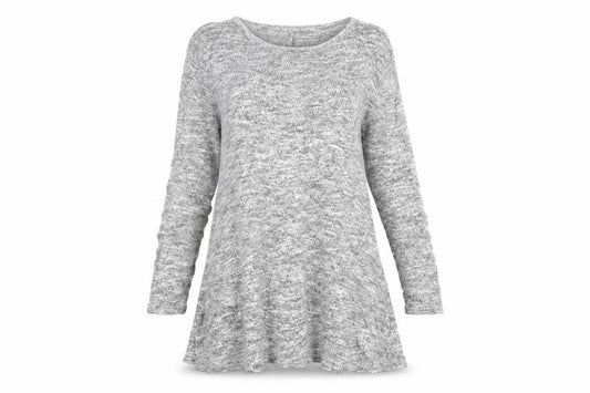 Front view of New Look women’s grey jumper dress, size UK 8