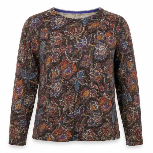 EAST Womens Brown Floral  Henley Jumper Size XS