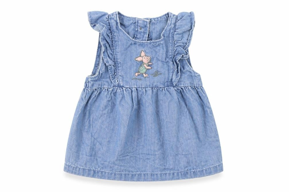 M&S Girls Blue  Denim Basic Tank Size 3-6 Months  - Winnie The Pooh