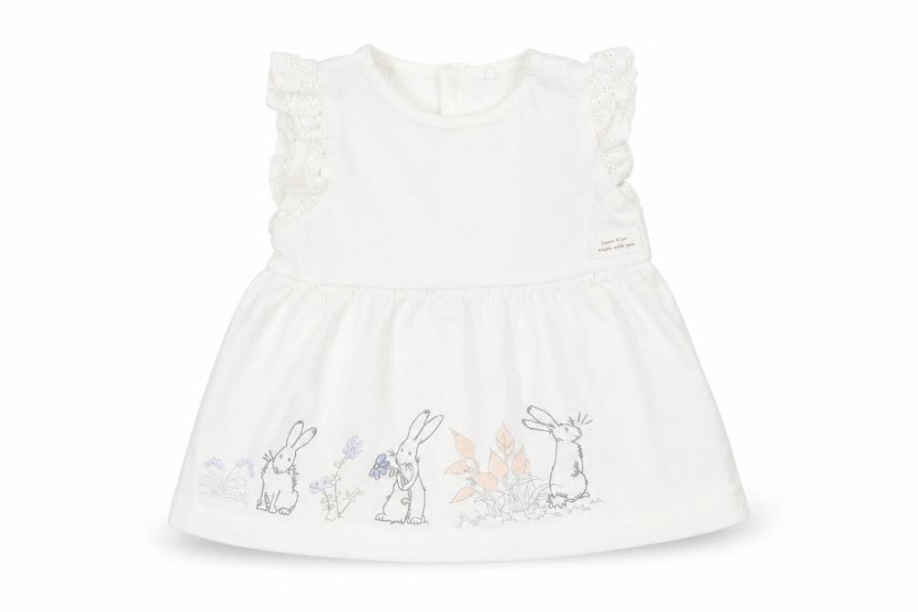 TU Girls White   Tank Dress  Size 3-6 Months  - Rabbits