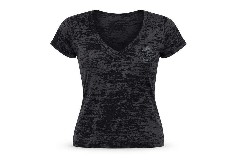 Front view of Next Level women’s black basic t-shirt, size M