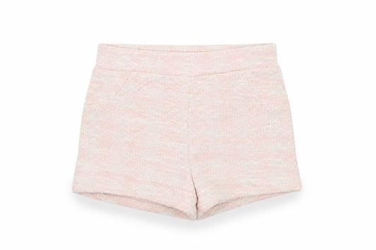 Front view of River Island girls’ pink hot pants shorts, size 4-5, years