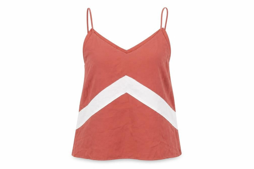 Front view of Moss Copenhagen women’s pink camisole blouse, size XS