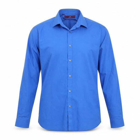 Front view of Next men’s blue button-up, size 15.5