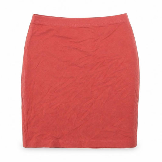 Front view of H&M women’s pink bandage skirt, size UK 6
