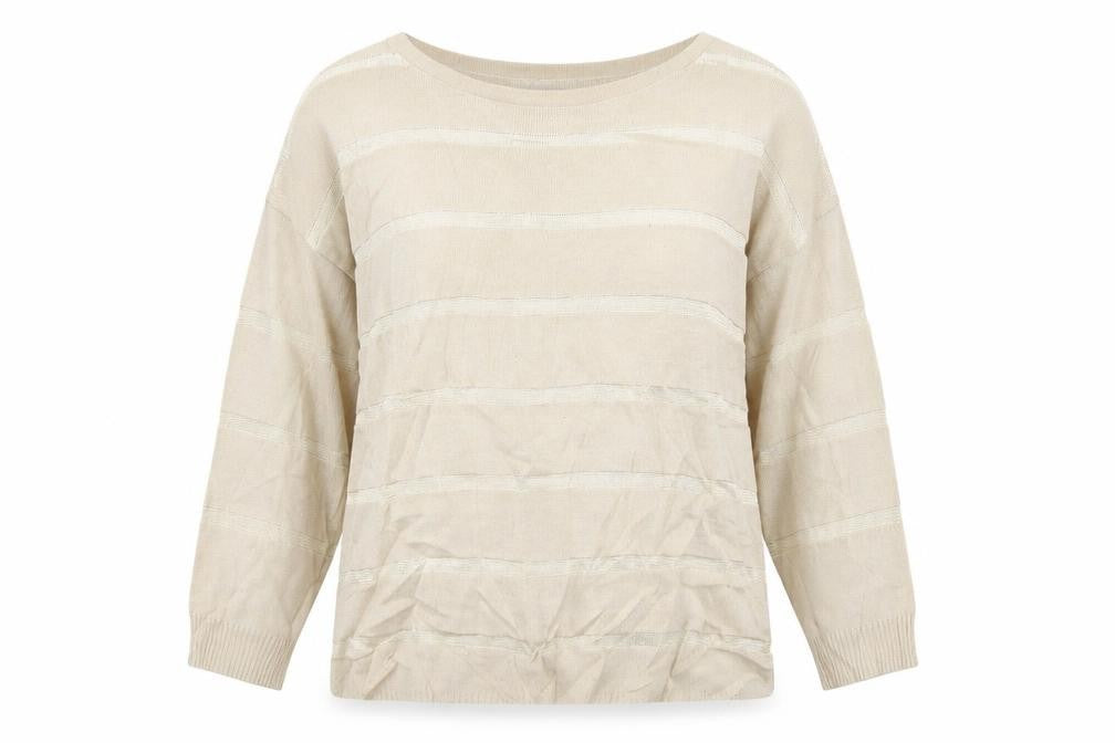 Front view of Marks & Spencer women’s gold jumper, size UK 10