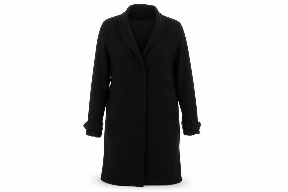Front view of villa clothes women’s black jacket blazer, size UK 40
