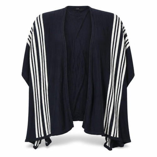 Marks and Spencer Womens Blue Striped Knit  Shawl/Wrap