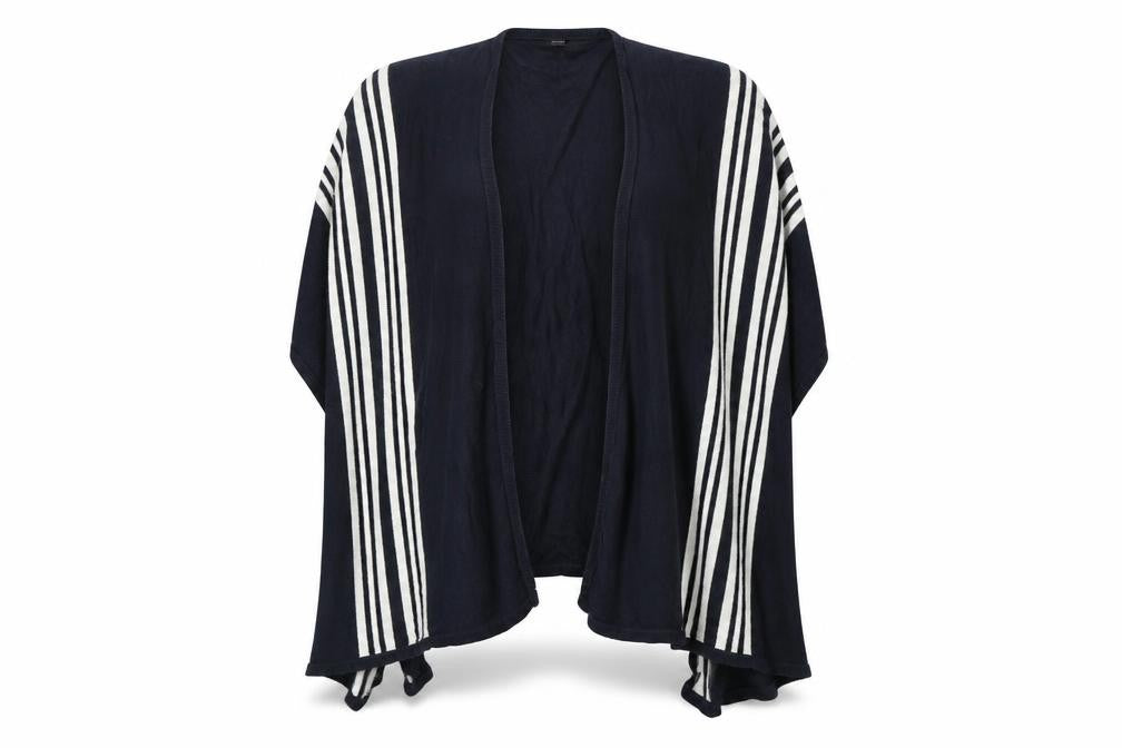 Marks and Spencer Womens Blue Striped Knit  Shawl/Wrap