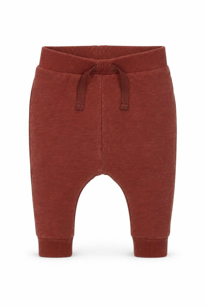 Front view of Next boys’ brown jogger trousers, size 0-3, months