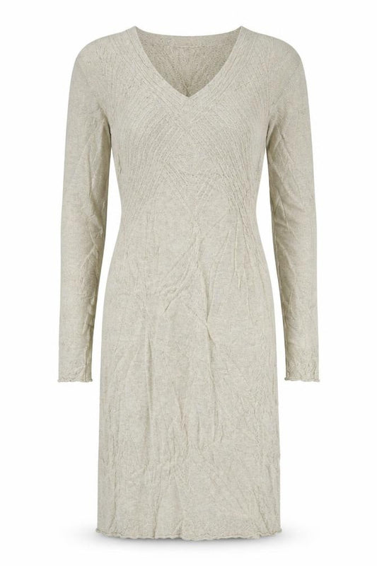 Front view of Max Studio women’s beige jumper dress, size S