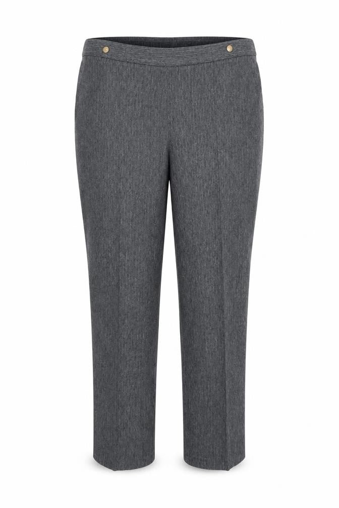 M&S Womens Grey Herringbone  Dress Pants Trousers Size 16 L30 in - Elastic Waist Band