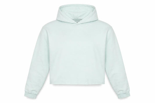 Front view of Atmosphere women’s green pullover hoodie, size UK 14