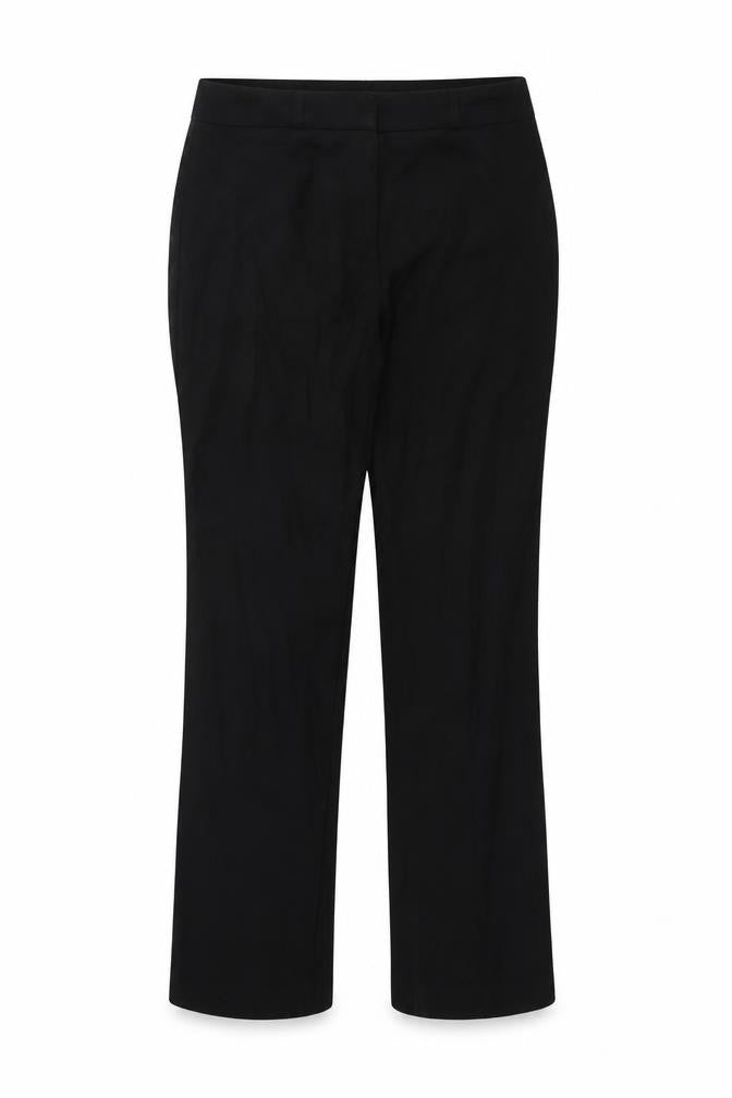 Front view of Marks & Spencer women’s black trousers, size UK 10, 24-inch leg