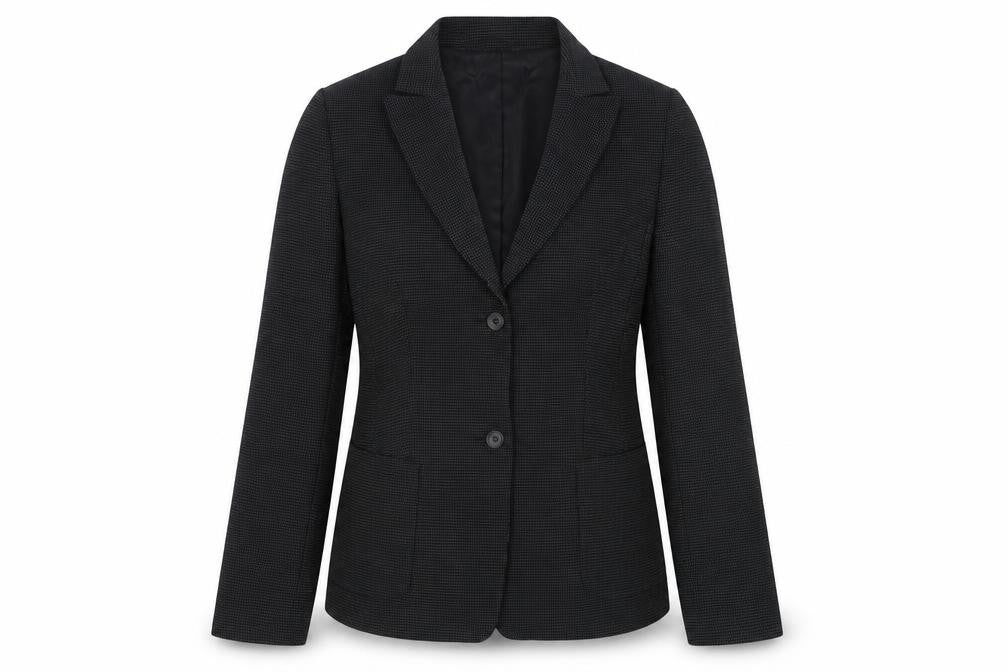 Front view of Bianca women’s black jacket, size UK 12