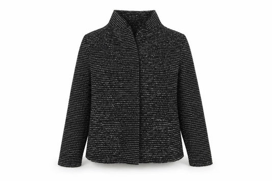 Front view of Marks & Spencer women’s black jacket, size UK 14