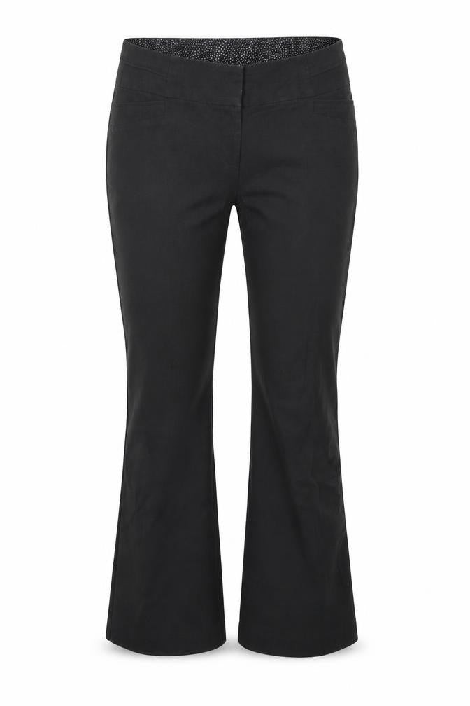 Front view of New Look women’s grey trousers, size UK 14, 27-inch leg