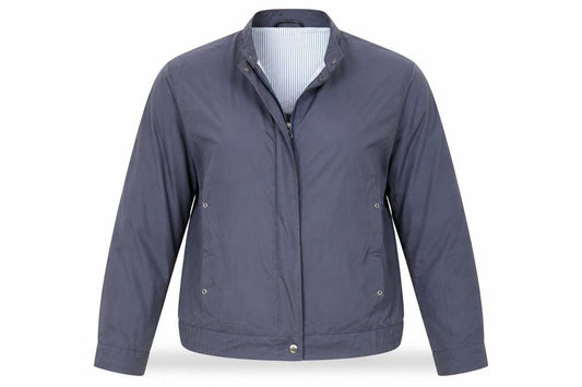 Front view of St Michael women’s blue jacket, size UK 44
