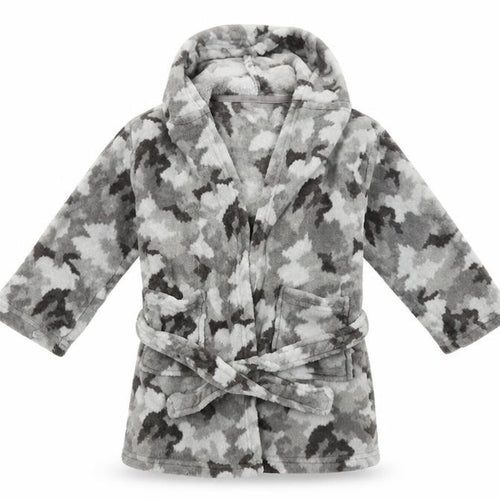 Preworn Boys Grey Camouflage   Gown Size 4-5 Years