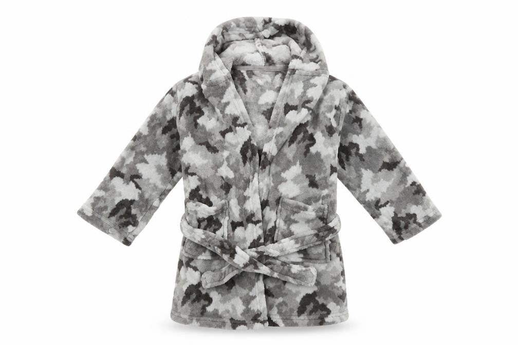 Preworn Boys Grey Camouflage   Gown Size 4-5 Years