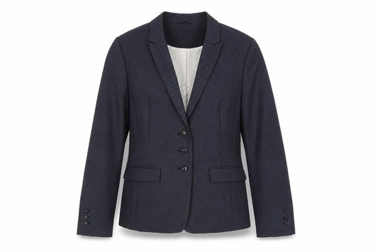 Front view of Next women’s grey check jacket suit jacket, size UK 12