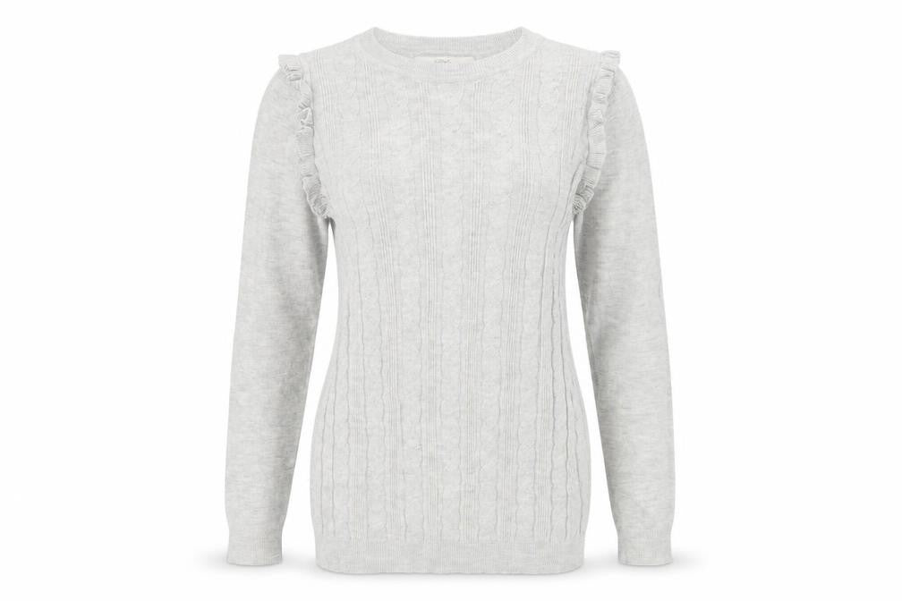 Front view of Next women’s grey argyle/diamond jumper, size UK 8