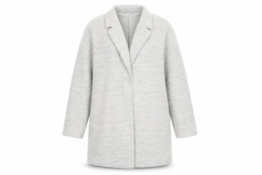 Front view of F&F women’s grey overcoat coat, size UK 16