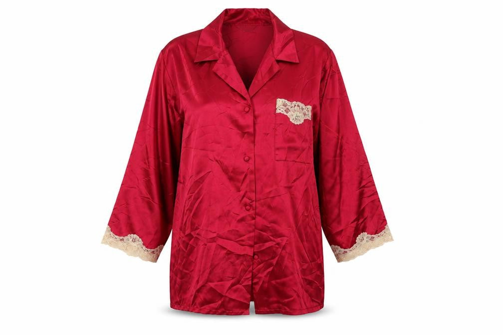 Front view of maval women’s red top nightshirt, size L