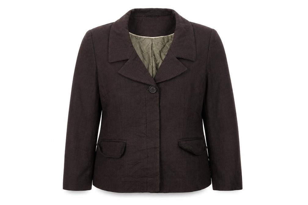 Front view of Next women’s brown jacket blazer, size UK 18