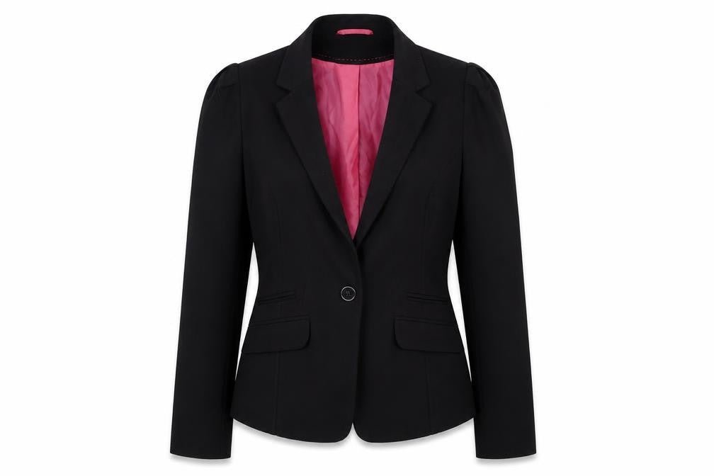 Front view of Atmosphere women’s black jacket blazer, size UK 8
