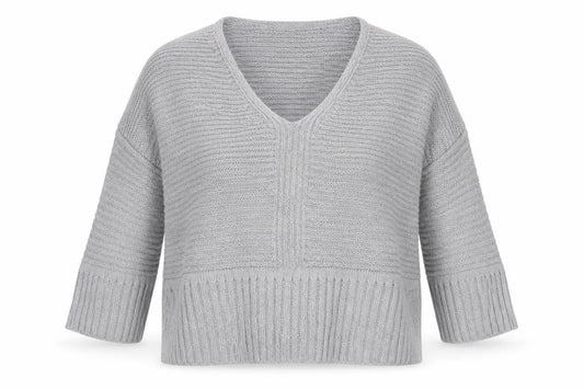 Front view of ASOS women’s grey jumper, size UK 14